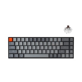 Keychron K6 Hot Swappable Wireless Bluetooth 5.1/Wired Mechanical Gaming Keyboard, 65% Compact 68-Key RGB LED Backlight Keychron Super Brown Switch Rechargeable Battery for Mac Windows