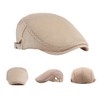 Folmywy Beige Men's Mesh Flat Cap Newsboy Hat Breathable Soft