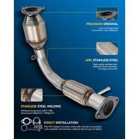 PHILTOP Front and Rear Catalytic Converter Compatible with 2010-2014 Equinox/Terrain 2.4L, 2012-2015 Captiva Sport 2.4L - Replace# 54850, 642042, 50508, 644015, 50507 (EPA Compliant)