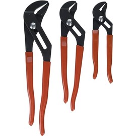 Tool Pliers Set 3Pc T&G Straight Jaw Black Phosphate 7 10 12