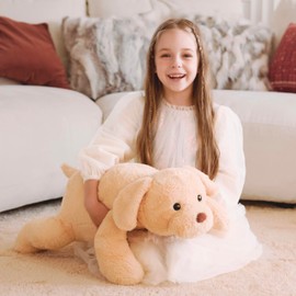 IKASA 5lbs Weighted Stuffed Animal Labrador Dog,26.5 inches Plush Toy Giant Large Big Jumbo Soft Puppy,Huge Size Cute Fat Plushie,Gift for Kids