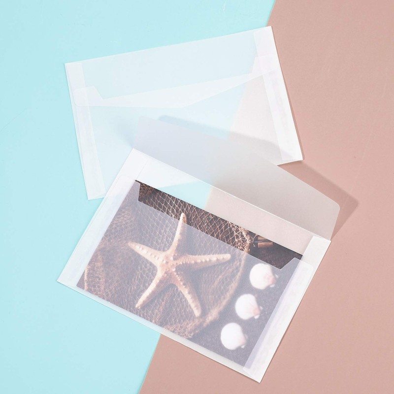 30 Pack Translucent Envelopes 5x7 Clear Invitation Envelopes Translucent Vellum
