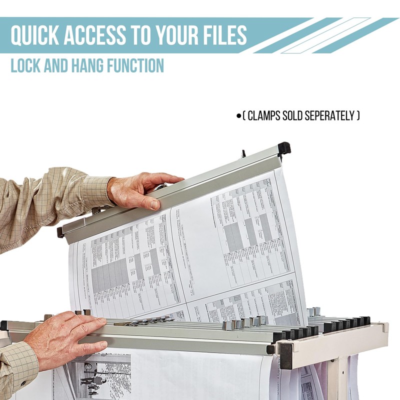 Adir Mobile Blueprint Storage Rack - Adjustable Mobile Blueprint Holder,