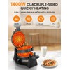 Waffle Maker, 1400W Double Belgian Waffle Iron 180° Flip, 8