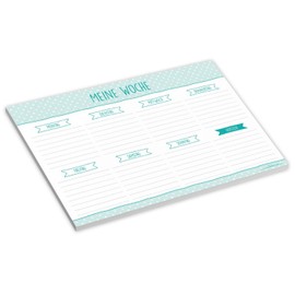 Weekly Planner Mint - A5 Pad 50 Sheets Paper Notepad Weekly Calendar Planner Desk Organiser Dots