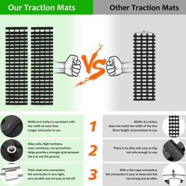 BASHIK Portable Recovery Traction Mat Tracks for Car/Truck in Mud, Snow, Ice，Sand Emergency Strong Grasping Strength Gloves and 1 Bag Attached (2 pcs 31.5“ X 10.6”)