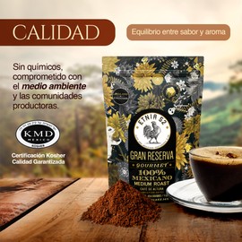 Café Molido de Altura Gran Reserva | 454gr | Tostado Medio | Cuerpo Completo | 100% Arábica | Certificación Kosher | Notas a Lima y Avellana | Cafe Molido para Cafetera - Café Molido Medio | ETNIA 52
