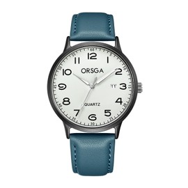 CIVO Designer Mens Watches Leather: Analogue Mens Wrist Watches - Blue Watch for Men for Gift