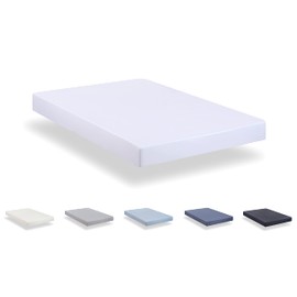 Todocama - Fitted sheet in extra soft brushed microfibre. (Bed 150 x 190/200 cm, White)