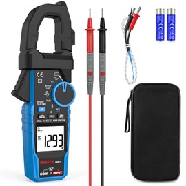 Digital Inrush Clamp Meter Multimeter, MESTEK T-RMS 6000 Counts 600A Current Amp Volt Meter with VFD,LOZ Mode; Measures NCV AC/DC Current Voltage Temperature Resistance Capacitance Continuity