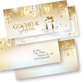 tatmotive Gift Vouchers Christmas Stardreams (50 Sets) Vouchers Christmas Voucher Cards with Envelopes for Customers for Company Commercial