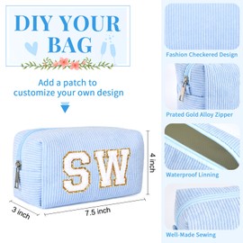 8PCS Bridesmaid Proposal Gifts Corduroy Makeup Bag Bulk for Wedding Party Favors Bachelorette Party Decorations Toiletry Organizer Bag Cosmetic Case Gift