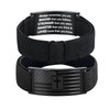 LDOWWGL Mens Bracelet - American Flag Christian Cross Bracelet with