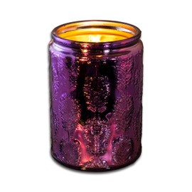 POL Purple Feather Jar Scented Candle | 90-100 Hours Burn Time | Juniper and Lavender