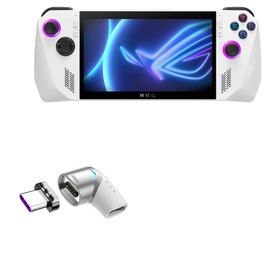 BoxWave Adapter Compatible with ASUS ROG Ally Z1 Extreme - MagnetoSnap PD Angle Adapter, Magnetic PD Angle Charging Adapter Device Saver - Metallic Silver