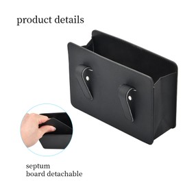 Joyan Car Trash Bin, Foldable Leather Car Trash Can, Dustbin for Car, Trash Can for Car with 100 Trash Bags and Removable Built-in Base Plate, Multipurpose Car Interior Accessories (Black)
