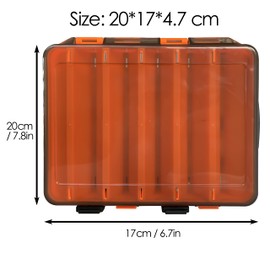 NewShot Fishing Tackle Box, Double Sided Lure Bait Beads Hook Storage Trays, Organizer Case Containers, for Vest Casting Fly Fishing Accessories (M- Orange 20 * 17 * 4.7cm)