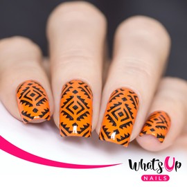 Whats Up Nails - Aztec Vinyl Stencils for Nail Art Design (2 Sheets, 24 Stencils Total)