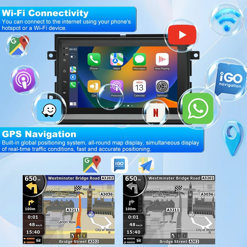 5GWifi Upgrade Android Car Radio for Ford F150 2004-2008, F250
