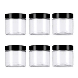 ericotry 6PCS Empty Plastic Jars with Lids Round Wide Opening Storage Container Seal Jars Cosmetic Containers for Kitchen Home Craft Cream Ointments Storage (250ml/8oz)