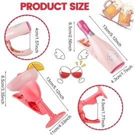 4 Pieces Beach Towel Clips,Creative Champagne Towel Clips for Sun Loungers,Cocktail Shape Pool Towel Clips for Holiday Pool Beach Chairs,Large Laundry Clothes Pegs,Beach Pegs for Towels Laundry Sunbed