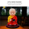 PRETYZOOM Dashboard Monk Figurine, Solar-Powered Shaking Head Monk Ornament Car