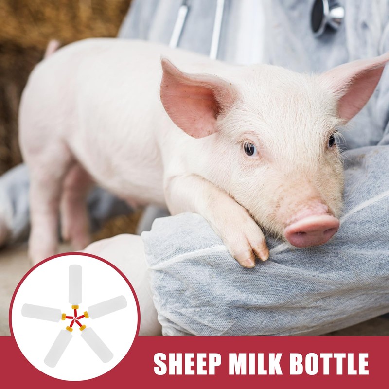 Cabilock 400ml Livestock Feeding Bottle 5pcs Small Animal Milk Lambs