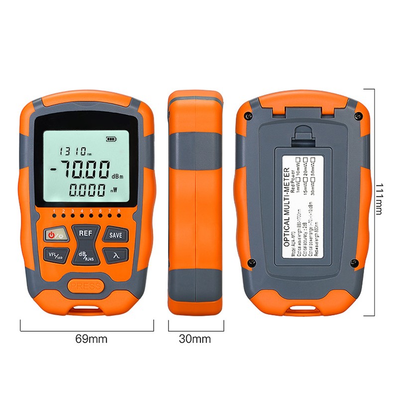 Optical Fiber Power Meter Digital Display Optic Cable Tester ‑70~+10dbm