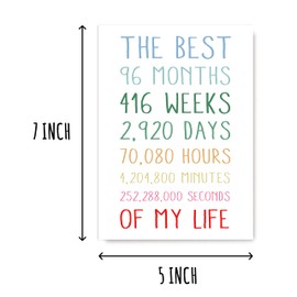 The Best My Life Card - 8Th Anniversary Card - Sweet 8 Anniversary Card For Him Or Her - The Best 8 Years Of My Life - Anniversary Card For Husband - Wife