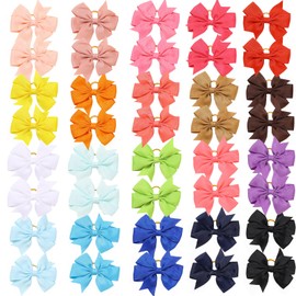 Clipband Puppy Dogs Hair Barrettes Bows with Rubber Bands,Hair Accessories Bow Pet Grooming Cute Pet Small Hair Bowkno (Style D40pcs)