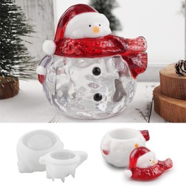 Christmas Resin Molds, Christmas Snowman Jar Silicone Molds, Epoxy Resin Christmas Snowman Storage Jar for Christmas Party Home Decoration Supplies