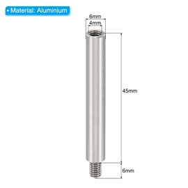 PATIKIL 6pcs M4 Standoffs, M4 45+6mm Spacer Standoffs Steel Threaded Standoffs Screws Kit 4mm ID 6mm OD Metric Male Female Thread Adapters for Circuit Board PCB RC Drones Motherboard