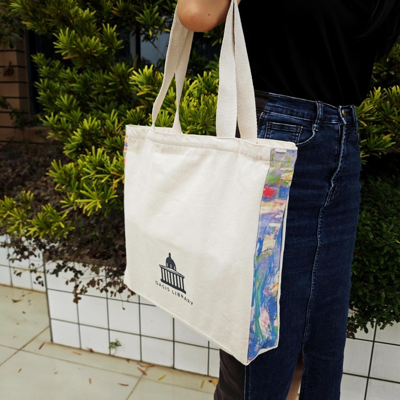 BROADREAM Canvas Tote Bag Aesthetic - Zippered Book Tote Bag