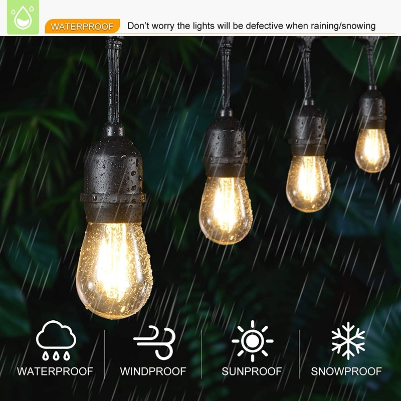 SWEET SHINE LED Patio String Lights, 35ft 18 Lights Solar