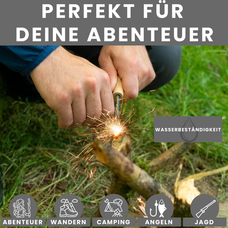 John Lossag - Fire Steel Outdoor Set - Flint, Kienspan,