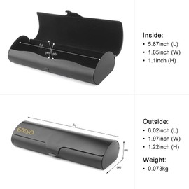 EZESO ESSENTIAL SKINCARE Glasses Case Hard Shell Eyeglass Case Aluminum Light Nearsighted Spectacle Case Box Frosted Matte Eyeglasses Case (Black-small)