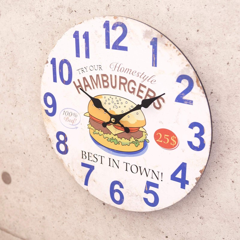 Akizuki Boeki HW20A111 Best HAMBURGER in Town, Antique MDF Wall