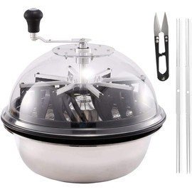 iPower 16-Inch Bud Leaf Bowl Trimmer Twisted Spin Cut for Plant and Flower, Upgraded Gears, Combo with 2FT 4 Layers Hanging Herb Drying Rack Net, 6.5” Gardening Hand Pruner, Yellow