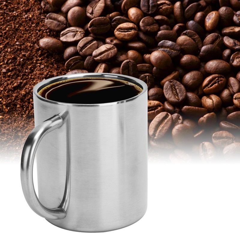 Stainless Steel Double Walled Mugs Shatterproof Warm Cold Use Tea