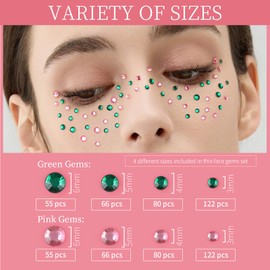 Teenitor Face Gems Self Adhesive Face Rhinestone Makeup Festival Face Jewels Stick On Gems Hair Gems Makeup Gems for Face, Hair, Body, Eye
