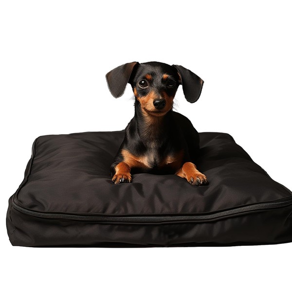 SELUGOVE Dog Bed Covers 44L × 32W × 4H Inch Washable Black Thickened Waterproof Oxford Fabric with Handles and Zipper Reusable Dog Bed Liner Cover for Medium to Large 85-95 Lbs Dog