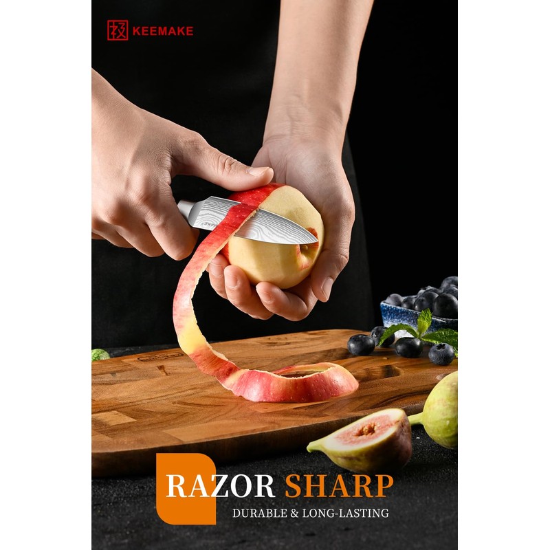 KEEMAKE Professional Paring Knife – Razor-Sharp 3.5" Fruit Knife High