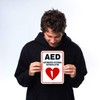 AED Sign, Automated External Defibrillator Sign, 10x7 Inches, 4 Mil