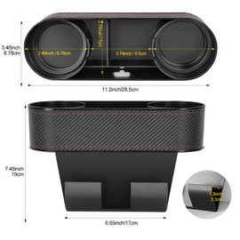 Universal Car Seat Drink Holder Mount Stand - Seat Seam Gap Wedge Storage Organizer for Cup Bottle Pen Phone