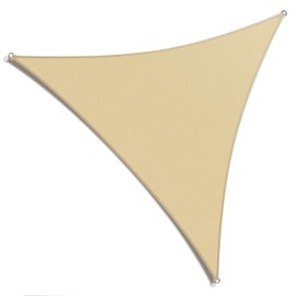 Amgo ATAPT28 Custom Size 8' x 8' x 8' Beige Triangle Sun Shade Sail Canopy Awning, 95% UV Blockage, Water & Air Permeable, Commercial and Residential (Custom