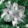 Mobuy Poinsettia Christmas Decorations Christmas Flowers Glitter Christmas Tree Decorations