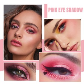 Pink Eyeshadow Palette,Make-Up Palettes,9 Colour Glitter Matte Eye Shadow Pallets,Shimmer Glitter Eye Shadow Pallets,Bright Eyeshadow Palettes,Makeup Eyeshadow,Long Lasting Highly Pigmented Eye Shadow