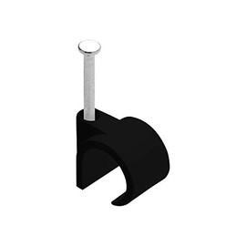 DEBFLEX, Cable Winder, Attachment for Electric Cables, Cable Clips, Cable with Steel Nails, Cable Ties, D12/16, Black, 700425, Lot de 50 Attaches