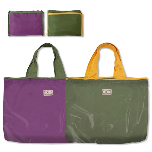 Long Keeper 2 Pcs Foldable Shopping Bag Drawstring Reusable Grocery