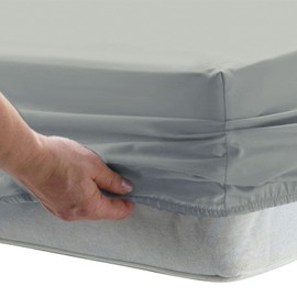 Pizuna Fitted Sheet 170 x 200 cm - 180 x 200 cm Cotton Silver, 1000 Thread Count Made of 100% Long Staple Cotton in Satin Weave Thick Fitted Sheet with 40 cm Deep Pocket